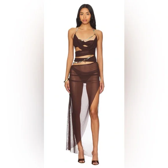 Jaded London | Dresses | Jaded London Draped Maxi Dress In Brownsize Xsmall  | Poshmark
